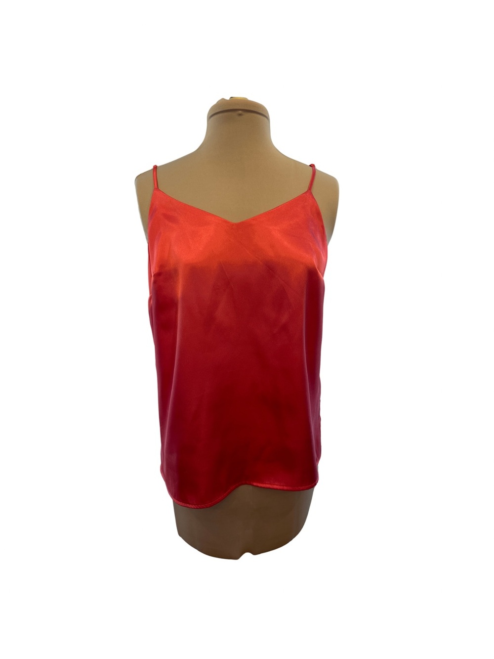Apt. 9 Red Satin V-Neck Cami with Spaghetti Straps - Size S